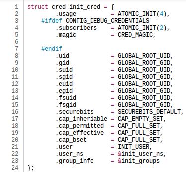 execve( /bin/sh...) 를 이용하여 쉘을 따거나 포트를 열고, 혹은 반대로 접속하여 리모트 환경에서도 쉘을 딸 수 있게 하는 동작을 해왔다. 하지만 처음에 말한 것 처럼, 커널 익스플로잇이라는 것은 자신의 UID 를 0으로 만들어 root 권한을 가지는 것을 말한다.