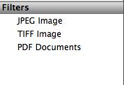 참고 : 연습에사용할수있는샘플파일이 My PageManager 폴더에들어있습니다. 필터 필터목록에는파일형식이표시됩니다. 표시영역에표시할파일형식을선택합니다.