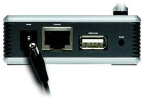 프린터와 WPS54G 의전원을연결하면 WPS54G 의전면 LED 의 USB LED 가점등됩니다. Ethernet 녹색이더넷케이블이연결되면점등됩니다.