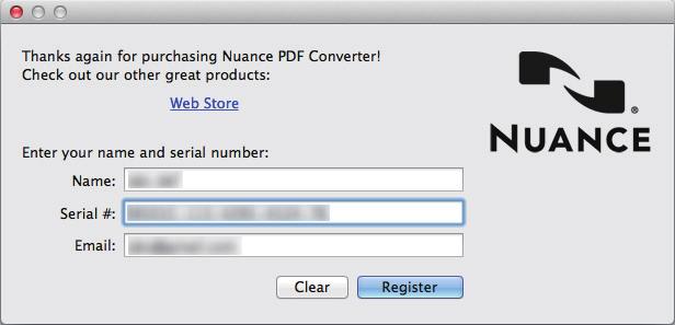 Nuance PDF Converter for Mac 사용을위한준비 Nuance PDF Converter for Mac 의활성화 다음순서대로 Nuance PDF Converter for Mac 을활성화합니다. 중요 활성화절차를완료하려면인터넷액세스가필요합니다. 1. Nuance PDF Converter for Mac 을시작합니다.