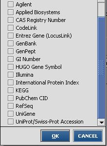 TIFF, Text, Excel Array identifiers Gene identifiers Protein identifiers