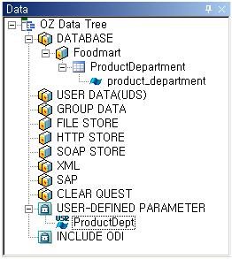 [OK], 'OZ Data Window'. [Add Query Dataset]. 'Product', ( ). select product.product_id, product.brand_name, product.