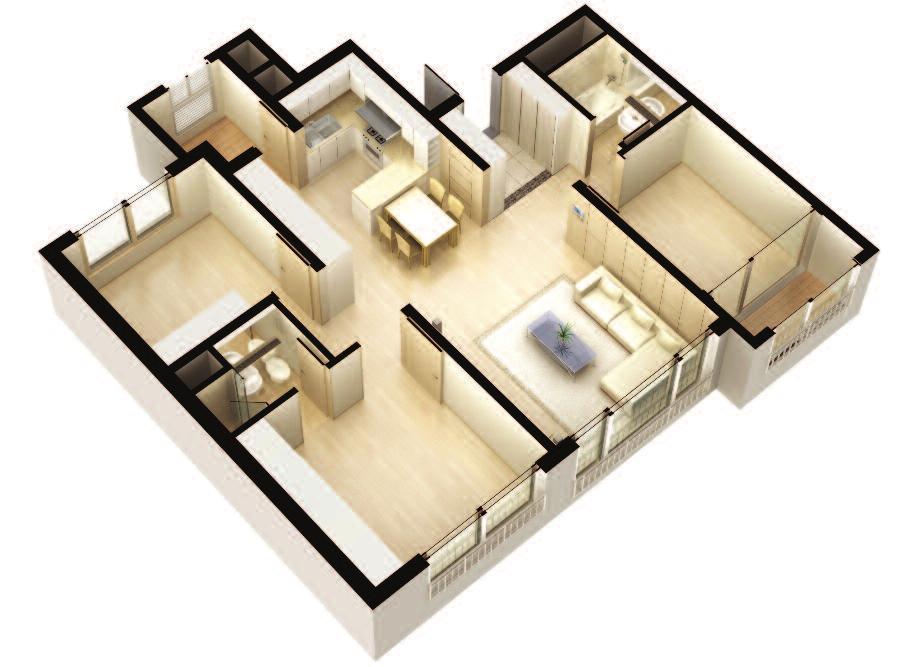 Unit Plan of DONG IL The Park Eco-Premium of DONG IL Park Suite 79B 49 세대 전용면적주거공용면적공급면적기타공용면적계약면적 79.7099 m2 23.7695 m2 103.4794 m2 1.