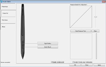 18 Windows 사용자를위한안내서 Stylus Pen 설정 Huion Tablet 화면에서왼쪽에있는 Stylus Pen