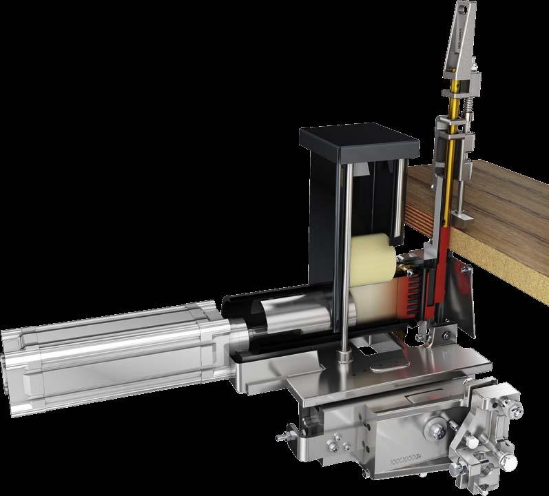 The control opens and closes the metering rod to meter the glue precisely under pressure to the Glu Jet nozzle [6].