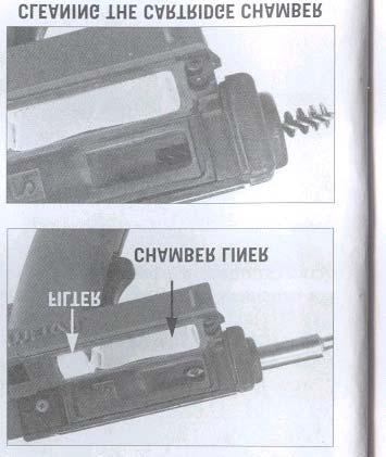 가득찬 chamber liner와더불어, 카트리지 tailpipe쪽 handle의앞쪽반쪽면에들어있는솔더와플럭스도정기적으로청소하여주십시오. 3.