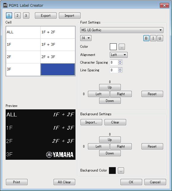 PGM1 Label Creator 애플리케이션 제 7 장대화상자 / 소프트웨어애플리케이션 PGM1 Label Creator 애플리케이션 인쇄가능한 PGM1 또는 PGX1 라벨이미지를생성할수있습니다. 라벨을인쇄하려면컴퓨터에프린터를연결합니다. 패턴선택버튼라벨패턴을선택합니다.