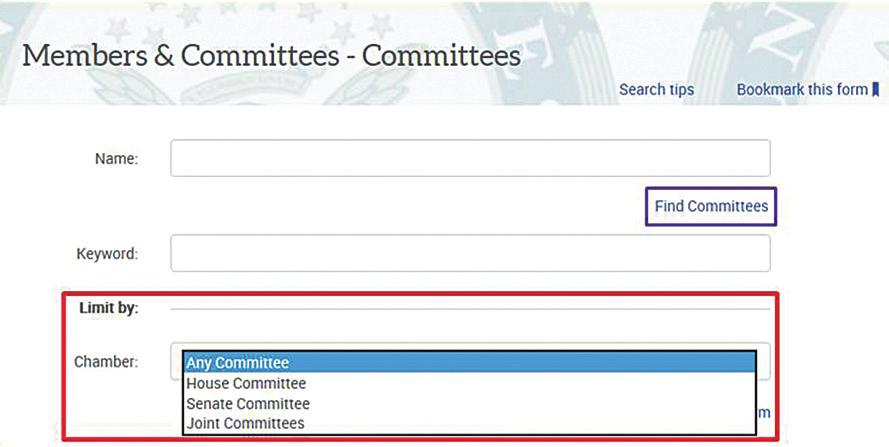 ProQuest Congressional l Members & Committees - Committees ➊ ➋ Committee 문서검색 ➊ Committee