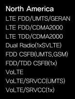 VoLTE/(UMTS) VoLTE/(1x) Europe China LTE FDD/UMTS/GERAN CSFB(UMTS, GSM) LTE