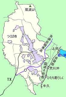도시재생기구, 지자체등공동 사업기간 1966년~1999 년 시행구역 이바라키현쓰쿠바시 시행면적 2,696만 m 2 계획인구 100,000인 택지 665만 m 2 연구교육용지
