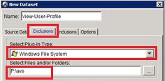 그림 24. 사용자프로파일데이터세트의 Exclusion 설정 9. 그림 25 에표시된대로 Options 를클릭합니다.