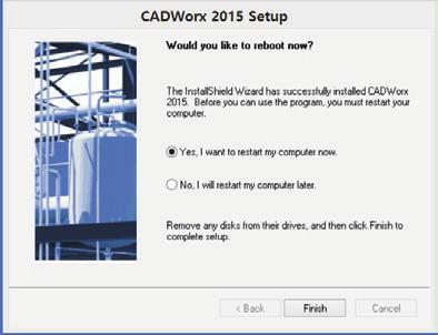 재부팅후에, 새롭게설치된 CADWorx 아이콘이바탕화면에생성됩니다. 24.