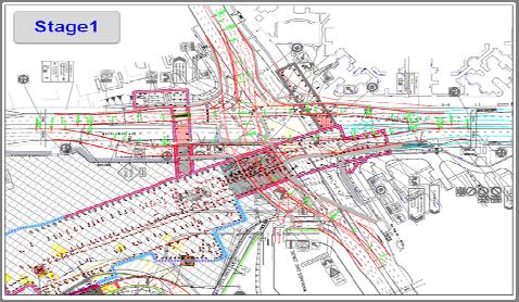 Fig. 5 Alternative Traffic diversion scheme 3. 결 론 싱가포르 Thomson line T203현장에서 수행한 교통처리계획은 시공자의 요구사항인 공기단축 및 공사부지 확보한 사례이다.