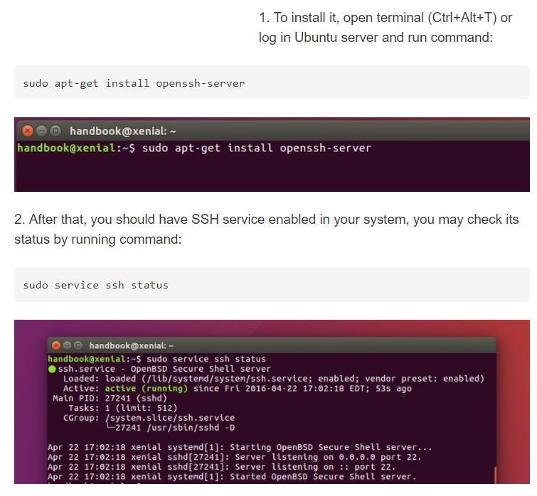 우분투 우선 ssh 설치터미널에서 sudo apt-get install openssh-server 또는 sudo apt-get install ssh 설치확인용코드