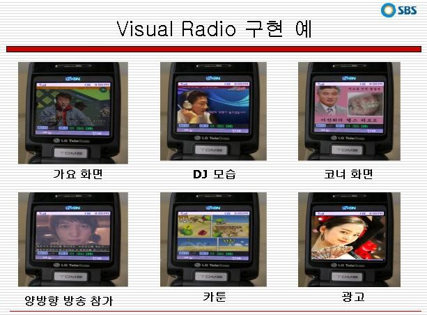 T-DMB Visual Radio Examples Examples of Visual Radio Music Show