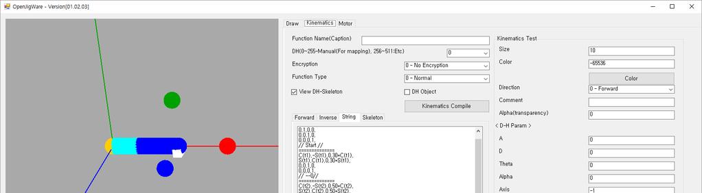 Kinematics OpenJigWare 로 DH 를그려보자 파라미터입력시자동으로그림이그려진다.