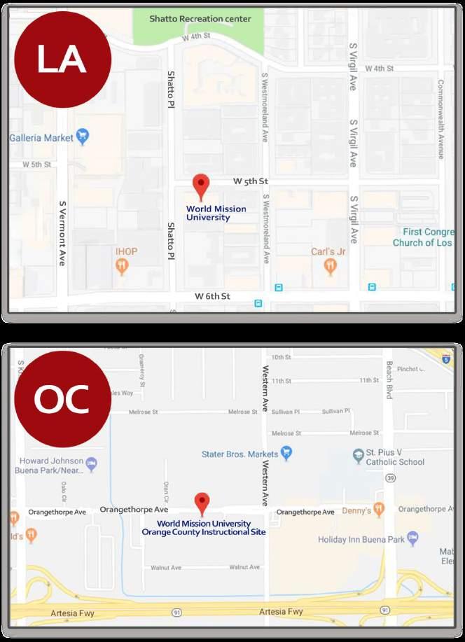 Campus Map LA Main Campus 500 Shatto Pl., Los Angeles, CA 90020 OC Campus 7342 Orangethorpe Ave.