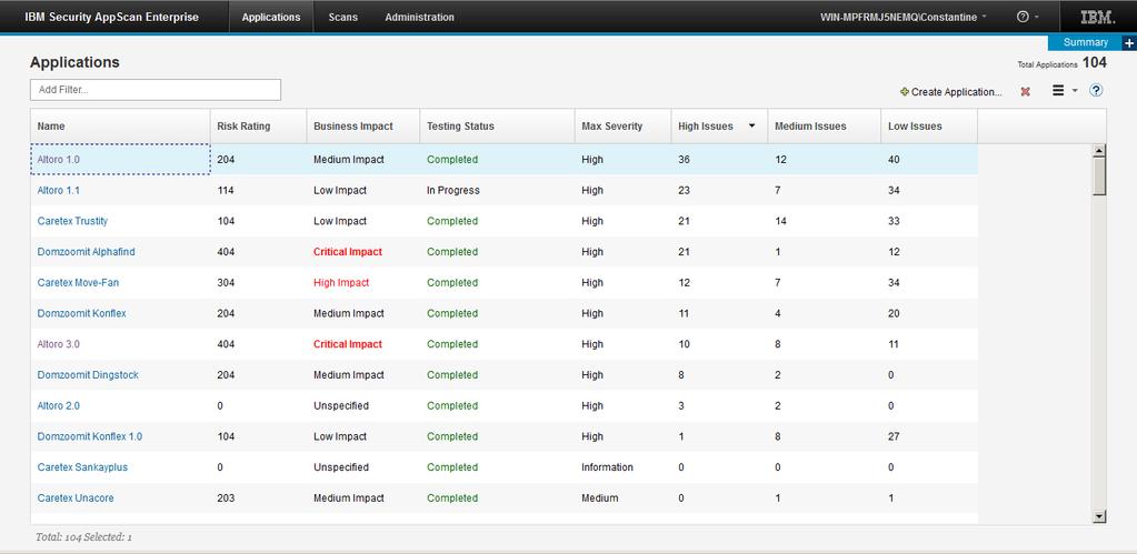 23 AppScan Enterprise