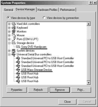 4 [CDROM] 에 [SONY DDX-A1010] 이나타나는지, [Storage device] 에 [Sony DVD Handycam] 이나타나는지, [Universal Serial Bus controllers] 에