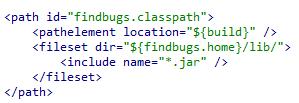 51 Ant : Findbugs setting 2. build.xml 파일설정 1) Findbugs.