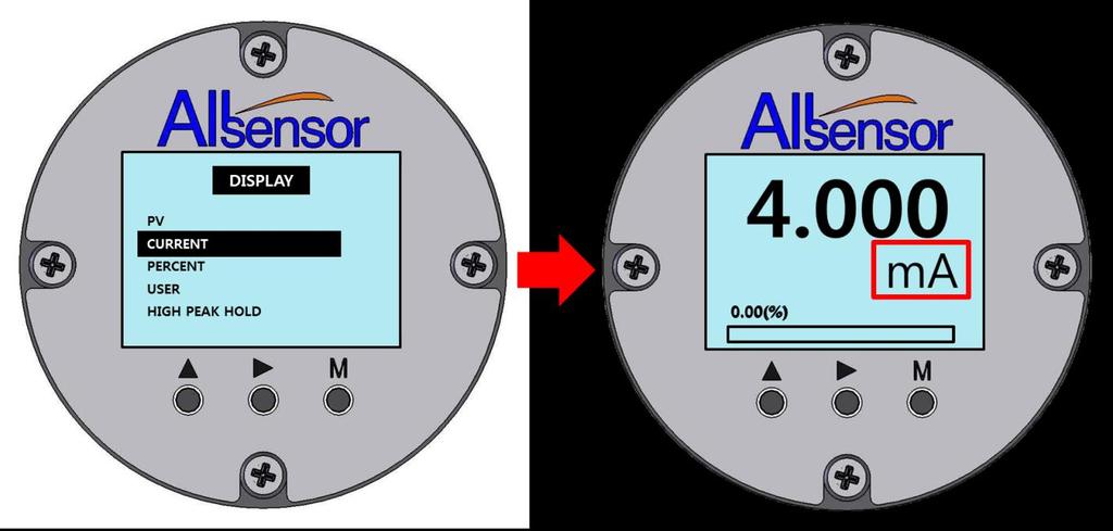 1 PV( 압력단위로표시 ) 사용자가설정한압력단위로압력값을표시합니다.