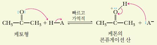A. α 수소의산도 1 단계 (Oxonium Cation 형성 ) H + 가 H A(
