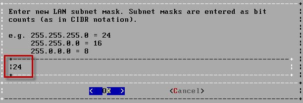 ( 그림에는 30 이지만, 50 으로입력한다 ) [ 그림부록 2-9] 네트워크설정 2 2-4. Subnet Mask 도디폴트인 24 (255.255.255.0) 를그대로두고 Enter 키를누른다.
