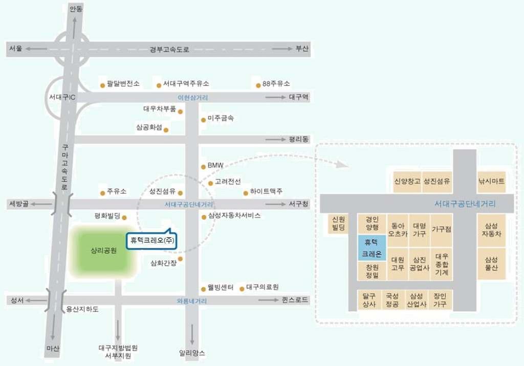 02-2179-9626 회사위치도 ( 영남사무소 ) 휴텍크레온 영남사무소 (617-802) 부산광역시사상구괘감로 54 301 호 (