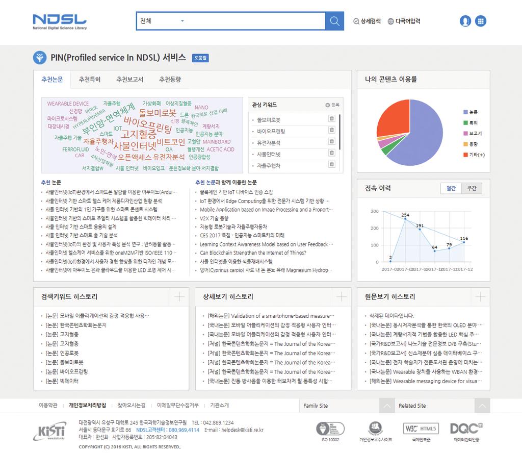 NDSL 소개 검색 및 정보이용 NDSL 패밀리 사이트 이슈&NDSL 서비스 PIN