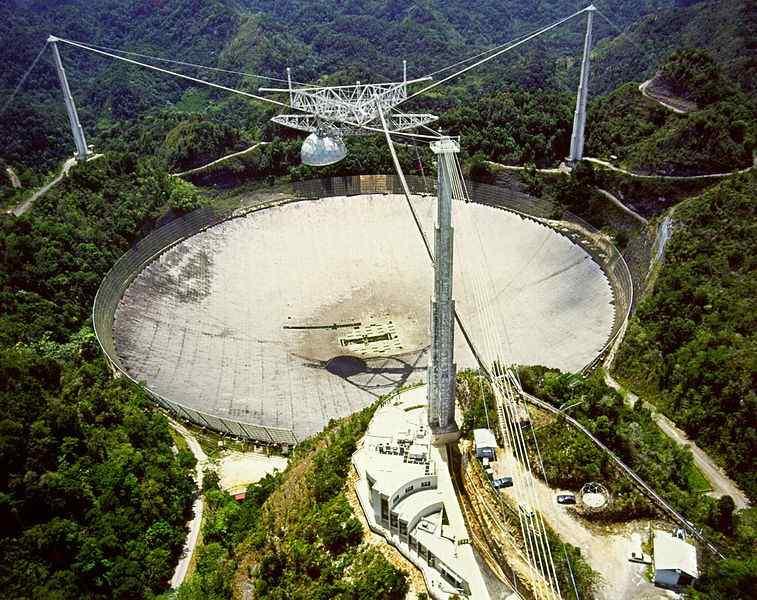 Arecibo Observatory - 아레시보천문대는푸에르토리코에위치한전파천문대로, 1963년완공됨 - 305m에달하는전파망원경은단일구경망원경으로는세계최대규모이며, 전파천문학, 대기과학, 레이더천문학연구에이용됨 - 레이더이미지추출기능으로지구근접소행성의크기와회전주기등을관측하면서우주감시연구에도활용되고있음 - 위치 : Arecibo, Puerto Rico -