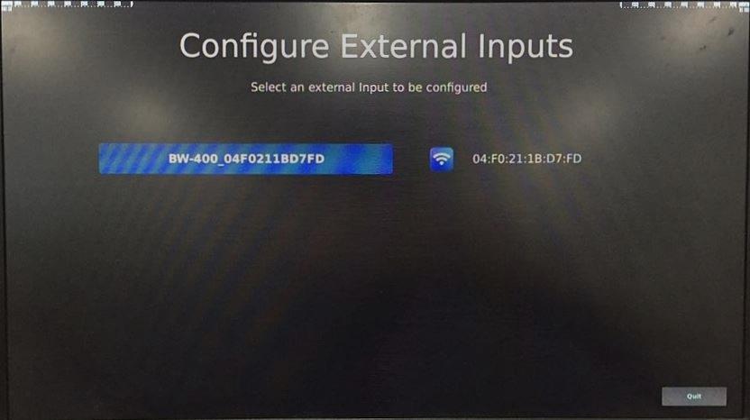Configure External inputs 에서 ENTER