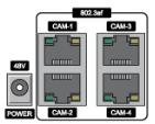 2-5 PoE 포트설정 2.5.1 카메라연결하기 (NV-MP 모델 ) 그림 2.5. PoE 포트 (NVR PoE 모델 ) 사설네트워크 - IP 카메라전용