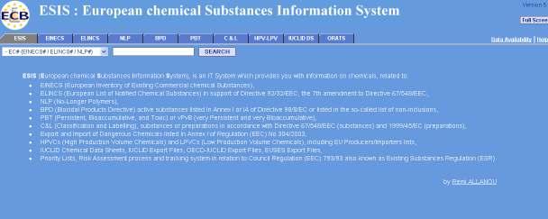 원문제공 원문제공 REACH 를비롯한관련화학물질정보제공 REACH 원문뿐만아니라관련화학물질문서를다운로드받을수있음. 기타 REACH 뉴스레터제공 ESIS(European chemical Substances Information System) http://ecb.jrc.