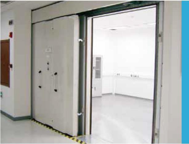 4. 제품소개 RF Shielding Door Semi-Auto Sliding Door EMSD-SSL 풀오토슬라이딩도어는 IEEE-299