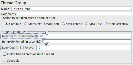 [ 그림 3-4] Thread Group 설정 3.1.