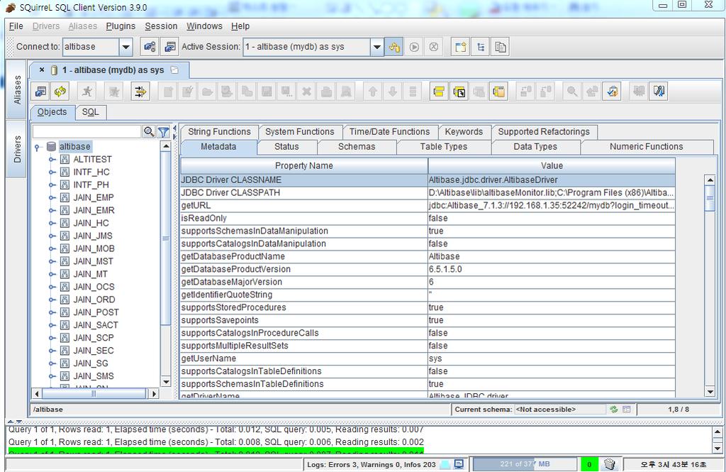 155 / 166 SQUIRREL SQL