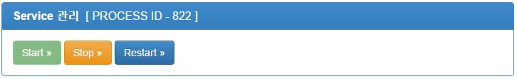 서비스관리 - PROCESS ID 를통해현재 Tinyfarmer Hub 서비스의실행유무를알수있습니다. - Tinyfarmer Hub 서비스의 Start, Stop, Restart 를실행할수있습니다.