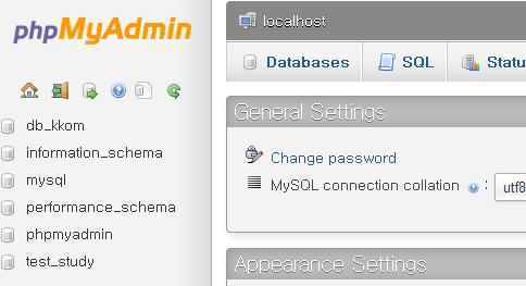 APM 설치 - phpmyadmin 사용 - 테이블생성