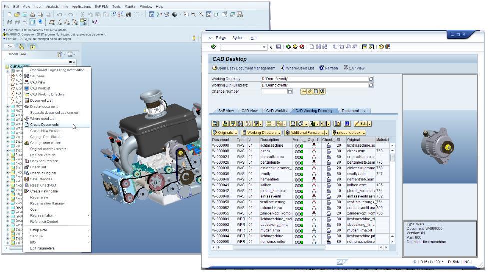 SAP PLM CAD Integration & VES (Direct access from CAD to SAP ) SAP 는다양한 CAD 제품통합을위한인터페이스모듈을제공하고있습니다.