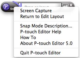 P-touch Editor에서시작도움말메뉴를클릭하고 P-touch Editor