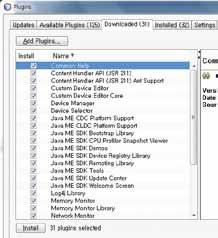 68 < 그림 5> NetBeans Plug-in Manager < 그림 6> NetBeans Plug-in Installation < 그림 7> Java ME Embedded 프로젝트생성 여, NetBeans의메뉴 Tools> Plugins를선택해서 Plugin Manager 를연다.