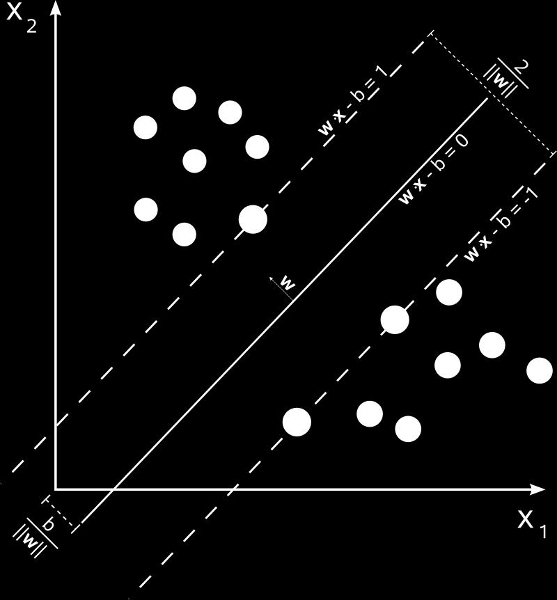Kernel Trick (1992 Vapnik) : support vector :: 두개의 Class(black/blank) 를구분짓는선을그을때그선과