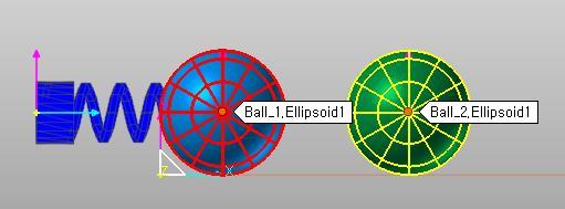 Ball 과 Ball 사이에서의 Contact 정의 Ball 과 Ball 사이에서의 Contact 생성하기 1. Professional 탭의 Contact 그룹에서 Sph-Sph 를클릭합니다. 2. Creation Method 툴바를 Sphere, Sphere 로설정합니다. 3.