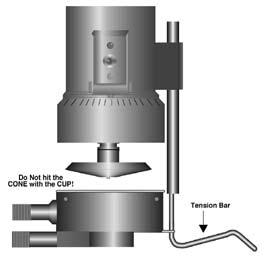 모터를끄고, spindle wrench 를사용하여 cone spindle 을끼워점도계 coupling nut 으로고정하십시오.