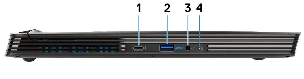 1 USB 3.1 Gen 2 Type-C 포트 DisplayPort 대체모드 (NVIDIA GeForce GTX 1050 Ti 와함께제공되는컴퓨터만해당 ) 외부스토리지장치및프린터와같은주변장치를연결합니다. 최대 5Gbsps 의데이터전송속도를제공합니다. PowerShare 를사용하면컴퓨터가꺼져있는경우에도 USB 장치를충전할수있습니다.