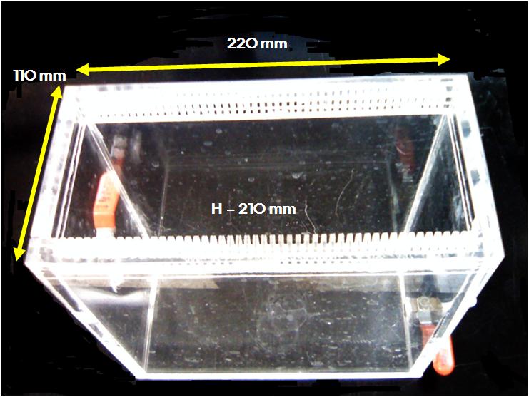 전기분해에의한하수슬러지가용효과연구 [ 그림 2] 전기분해조의사진 (top view) [ 표 3] 분석방법및장치 Item Methods and Apparatus Conductivity Conductivity meter (Hach HQ14d) ph ph meter (Orion model 720A) Particle size distribution Laser