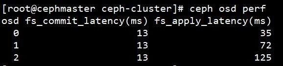 - 22-5. 기능소개 5.1 Ceph 성능확인 Ceph 성능확인 ceph osd perf ( 현재 latency 확인방법 ) * fs_commit_latency(ms): 일반적으로 fs_apply_latency 보다훨씬높다. 시스템호출 (syncfs) 이있기때문이며, 일반적으로 100ms 600ms는일반적으로수용가능한시간으로간주된다.
