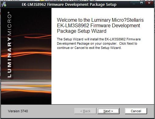 3. SW-EK-LM3S8962-3740 설치 Luminary Micro 社의홈페이지에서다운받은