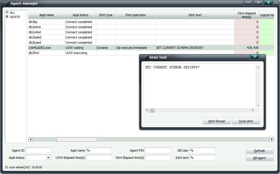 MaxGauge Real-Time Monitoring 2-4-2. Data Grid 의 SQL view 기능 모든 Stmt Text Field 가있는화면에서 Stmt Text Field 를더블클릭하면 SQL 전문이나타나고해당 SQL 에대한 Formatting 기능및 Liteplus 와연동하여 SQL 튜닝도가능합니다. 2-4-3.