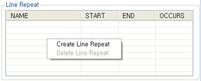 1. Line Repeat 의빈공간에오른쪽마우스를클릭메뉴에서 [Create Line Repeat] 을선택한다.
